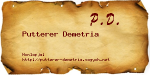 Putterer Demetria névjegykártya